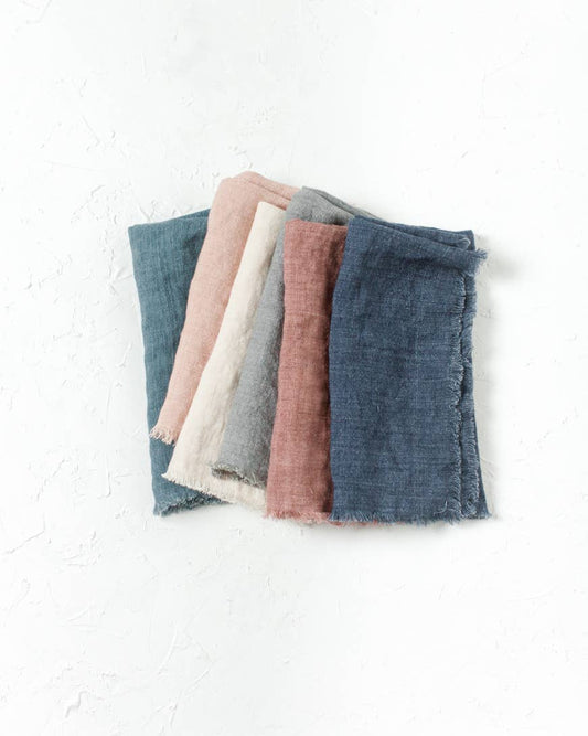 Stone Washed Linen Dinner Napkin | Handwoven in India